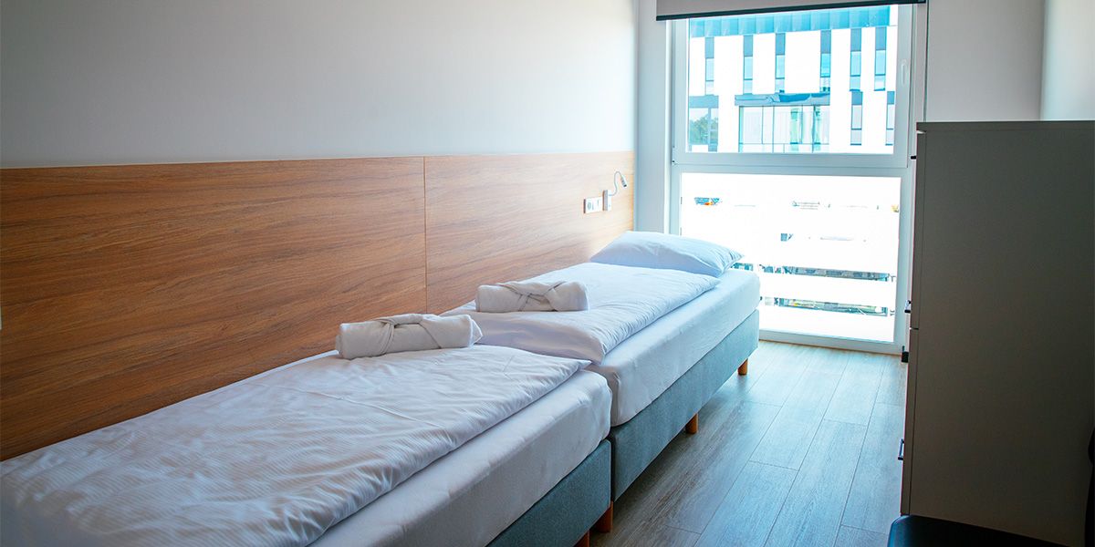 two single beds apartment poland