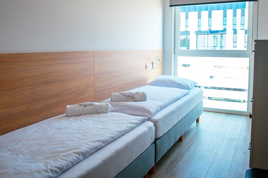 two single beds apartment poland